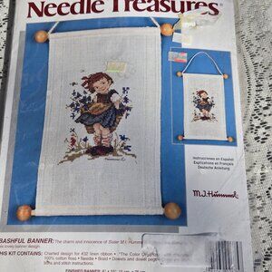 M.J. Hummel Cross Stitch Bashful Banner New in Unopened Package